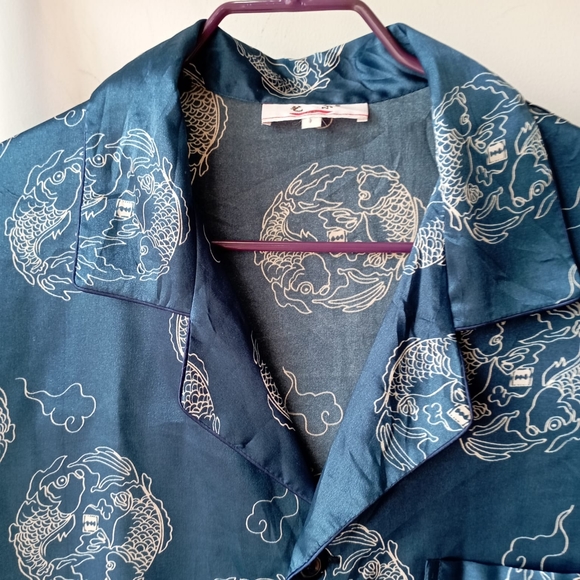 Navy Blue QiGong Silk Top - Picture 3 of 16